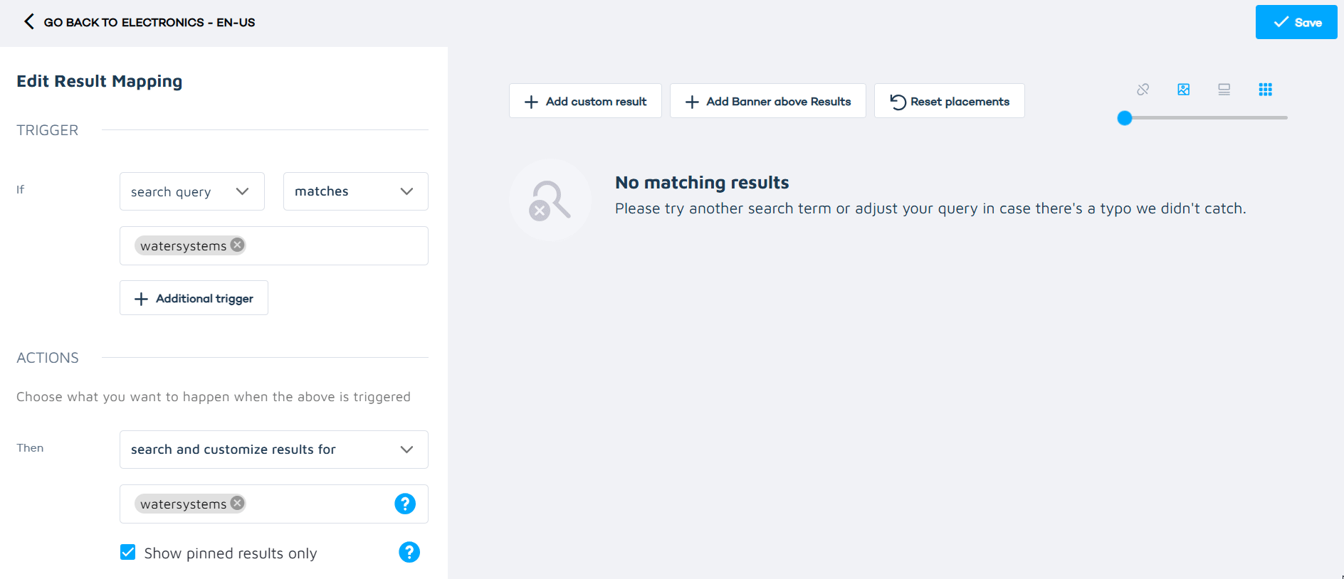 Custom result