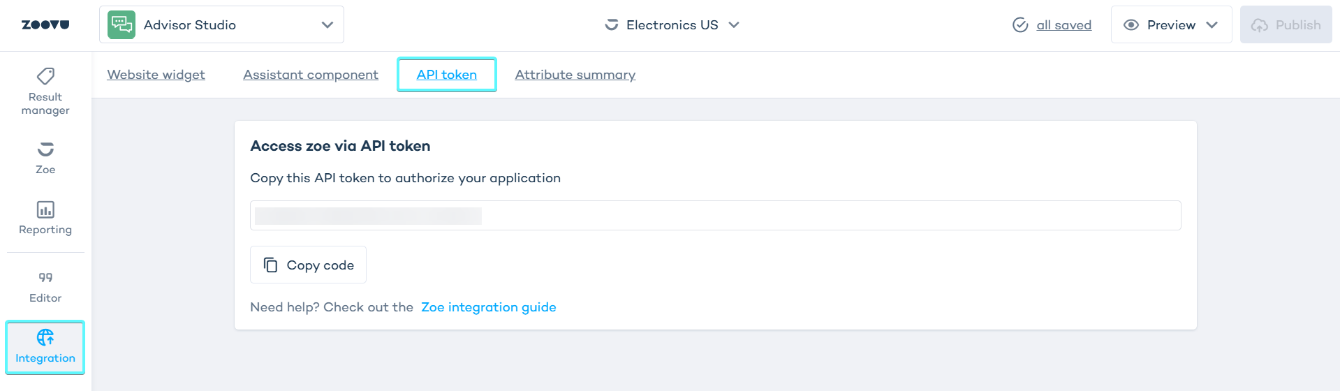 Zoe under search bar