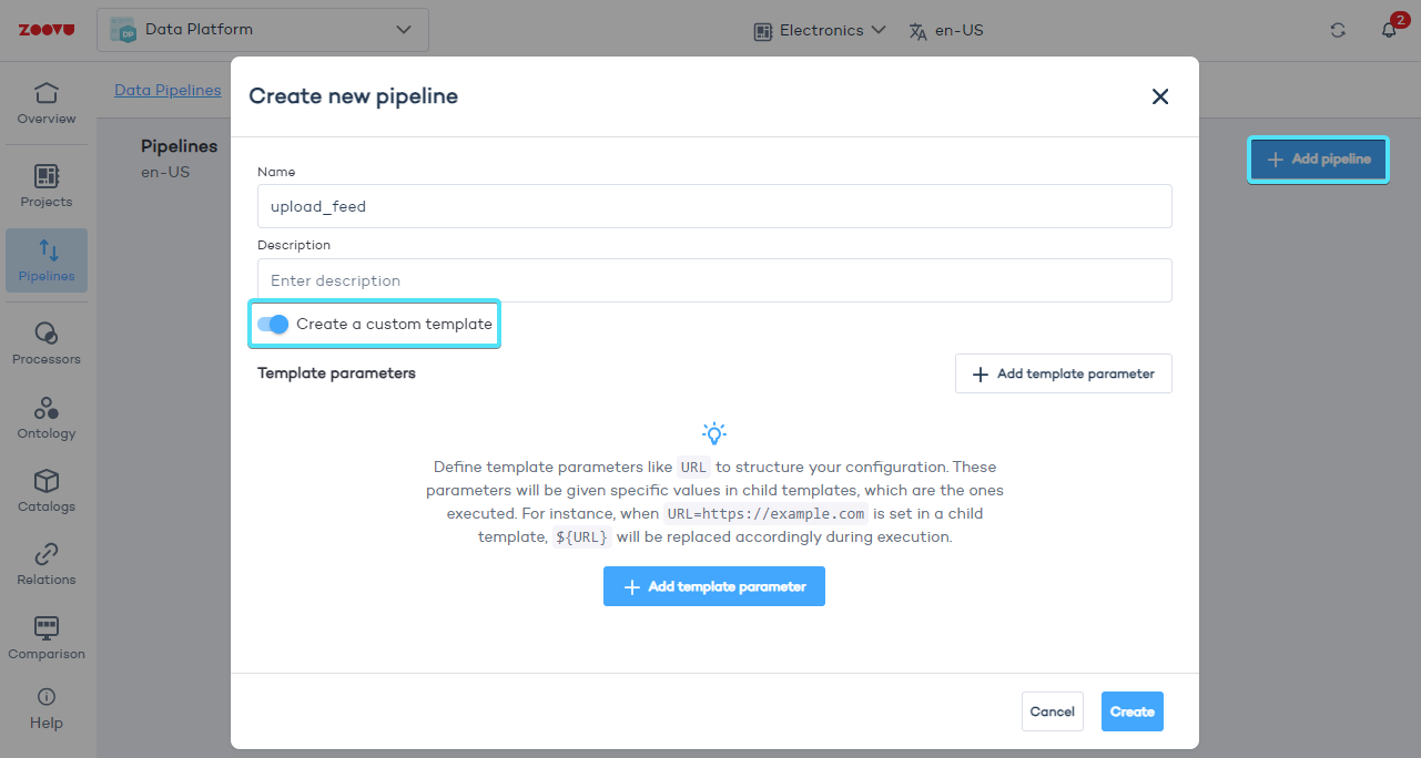Pipeline templates