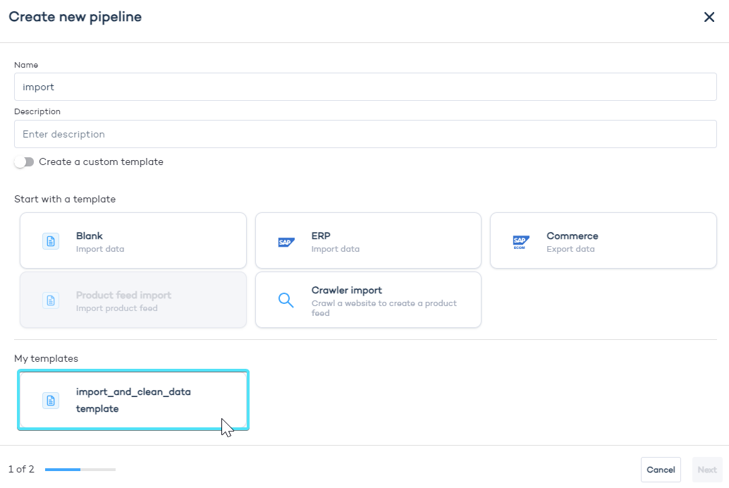 Pipeline templates