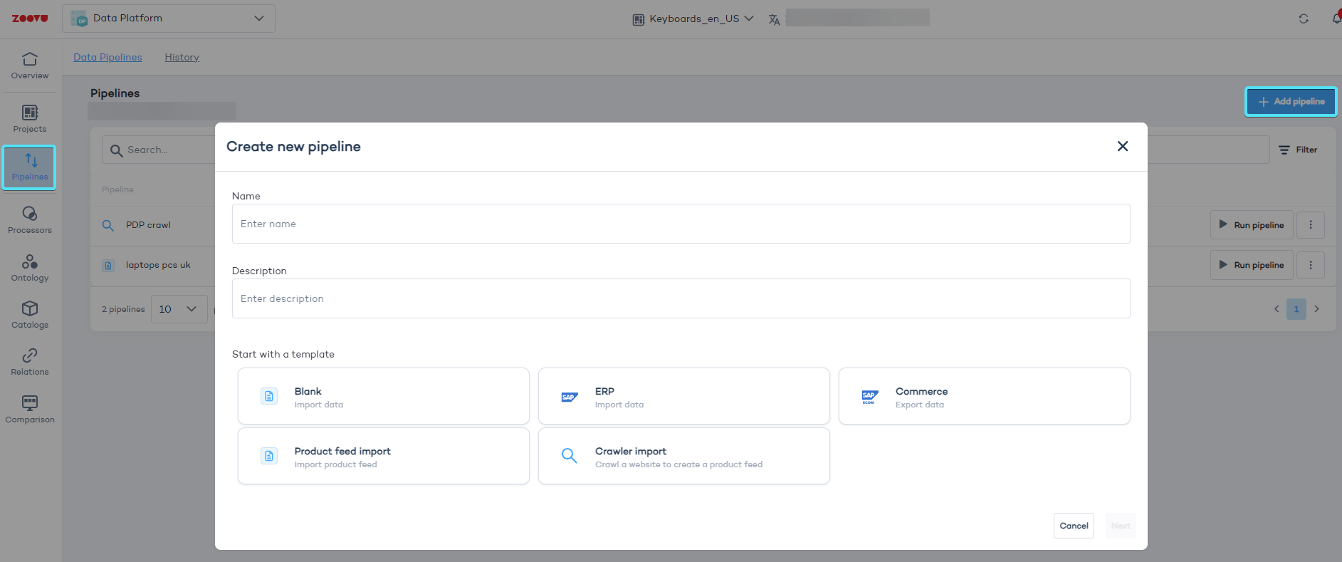 Create a pipeline