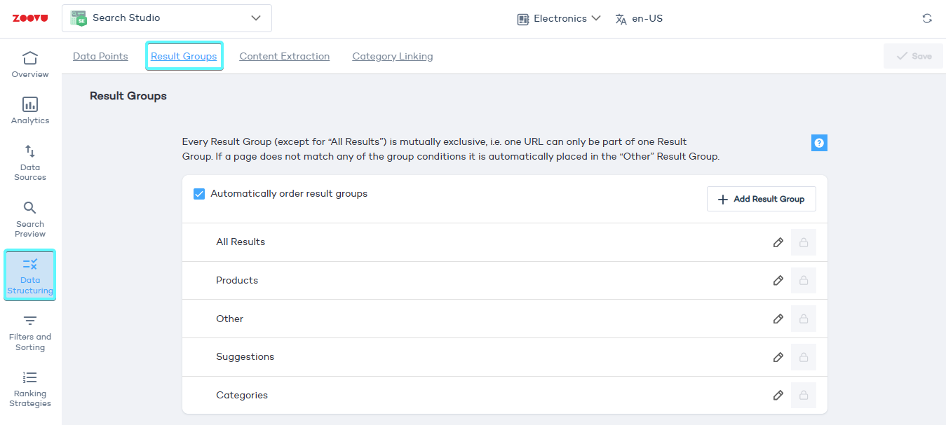 Result Groups