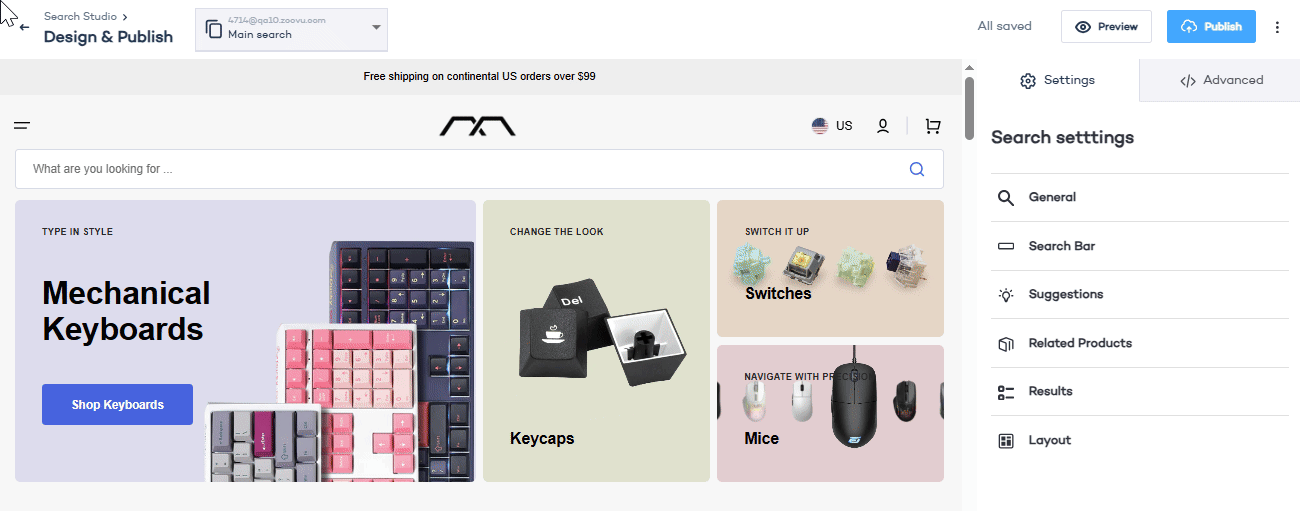 Search designer