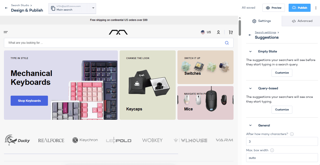Search designer