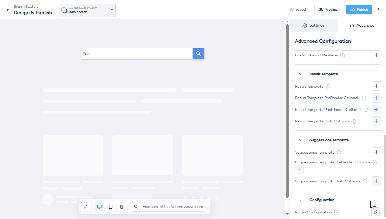 Search designer