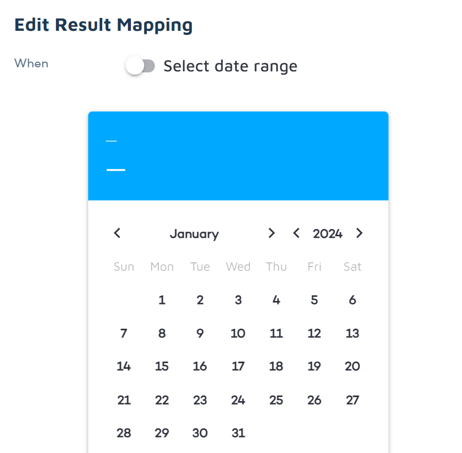 Select date range