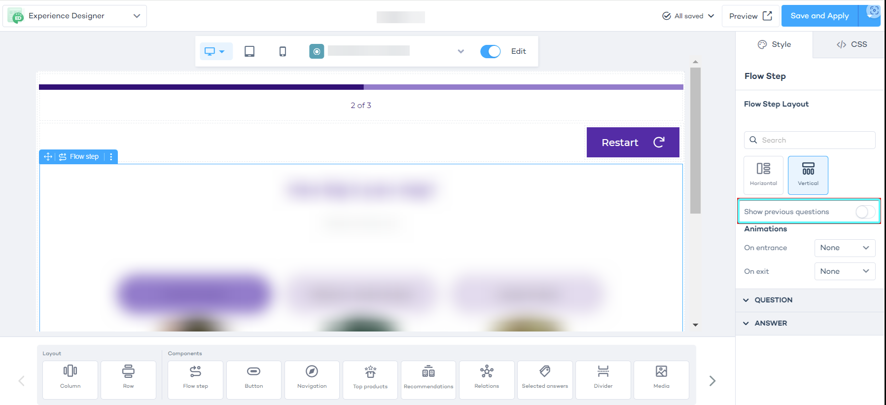 Scroll layout