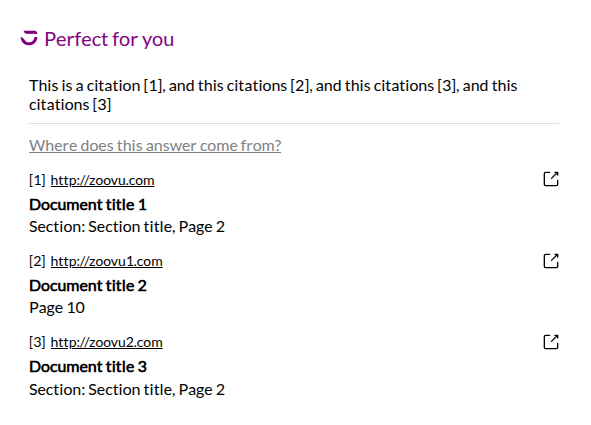 Widget with citations
